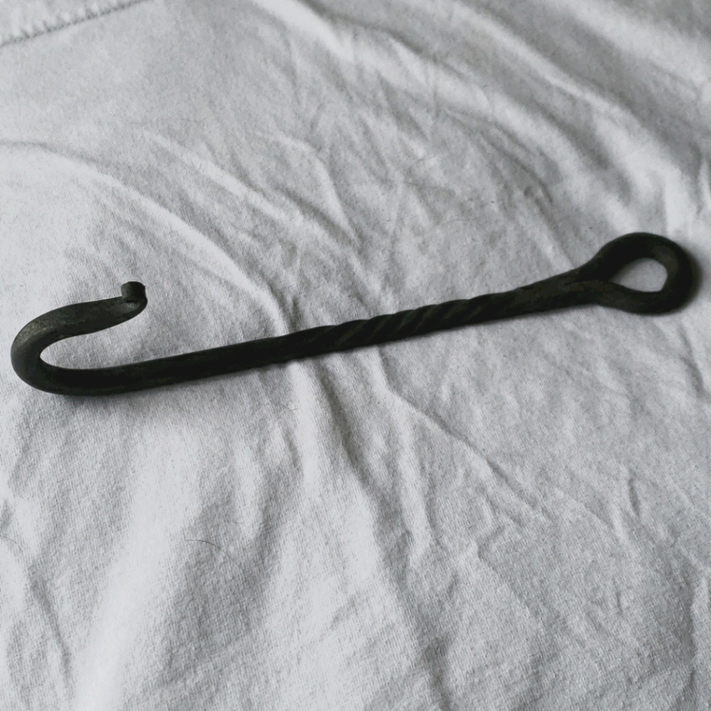Hand made wrought iron hook